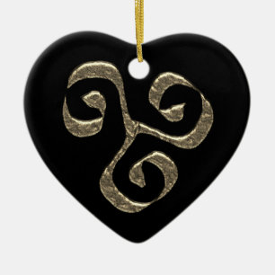 Spiral Celtic symbol gold metallic Ceramic Tree Decoration