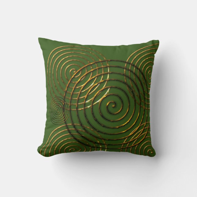 Spiral Celtic symbol gold metallic Cushion (Front)
