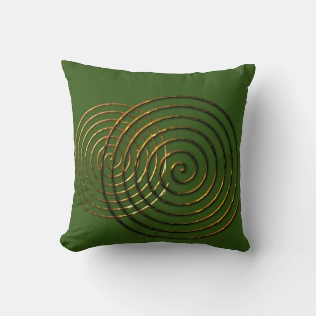 Spiral Celtic symbol gold metallic Cushion (Front)