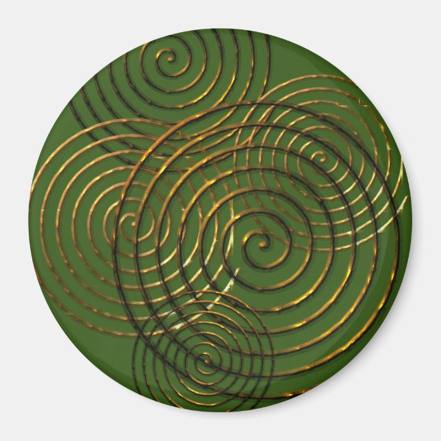 Spiral Celtic symbol gold metallic Magnet (Front)