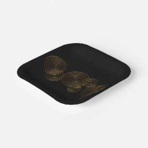 Spiral Celtic symbol gold metallic Paper Plate