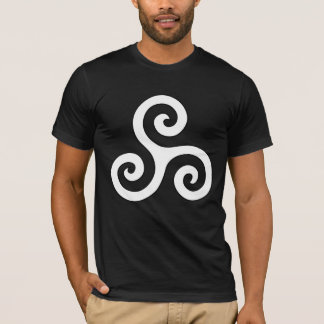 Spiral Celtic Triskelion in White T-Shirt