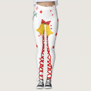 Spiral Christmas Tree and Bells Design Leggings