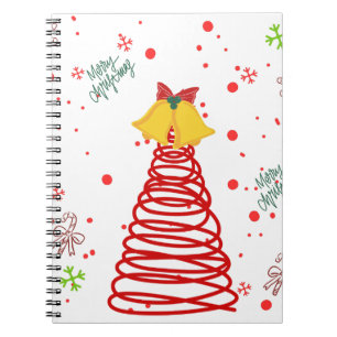 Spiral Christmas Tree and Bells Design Notebook