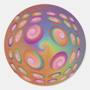 Spiral colour ball classic round sticker