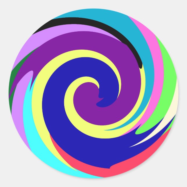 Spiral Colour Classic Round Sticker (Front)