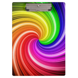 Spiral Colourful Tie Dye Rainbow Swirl Art Pattern Clipboard