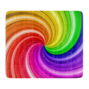 Spiral Colourful Tie Dye Rainbow Swirl Art Pattern Cutting Board
