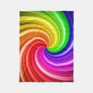 Spiral Colourful Tie Dye Rainbow Swirl Art Pattern Fleece Blanket