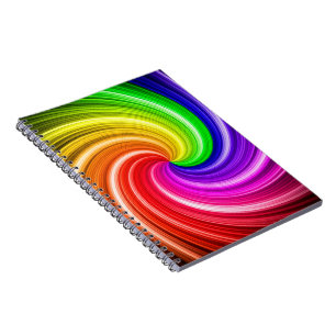 Spiral Colourful Tie Dye Rainbow Swirl Art Pattern Notebook