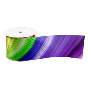 Spiral Colourful Tie Dye Rainbow Swirl Art Pattern Satin Ribbon