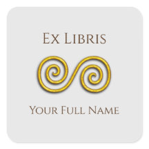 Spiral Ex Libris Bookplate, Customisable