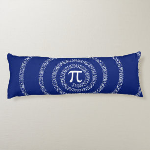 Spiral for Pi Numbers on Navy Blue Decor Body Cushion