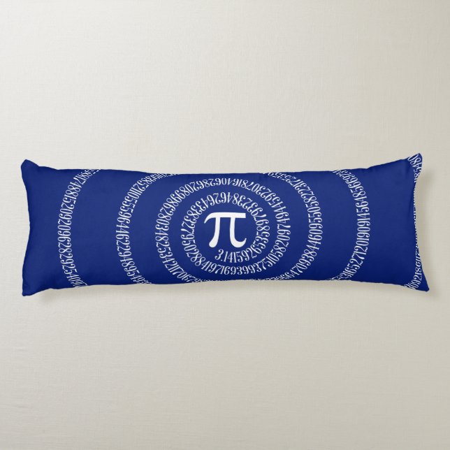 Spiral for Pi Numbers on Navy Blue Decor Body Cushion (Back)