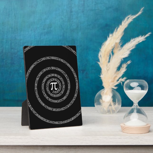 Spiral for Pi on Black Decor Plaque (Side)