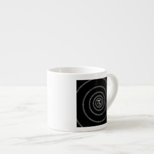 Spiral for Pi on Black Style Espresso Cup