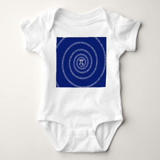 Spiral for Pi Typography on Blue Baby Bodysuit (Front)