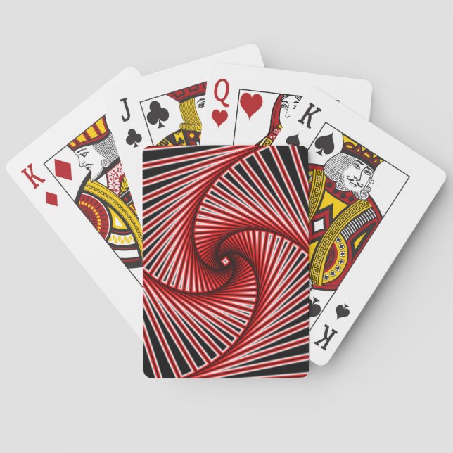 Spiral fractal pattern playing cards (Back)