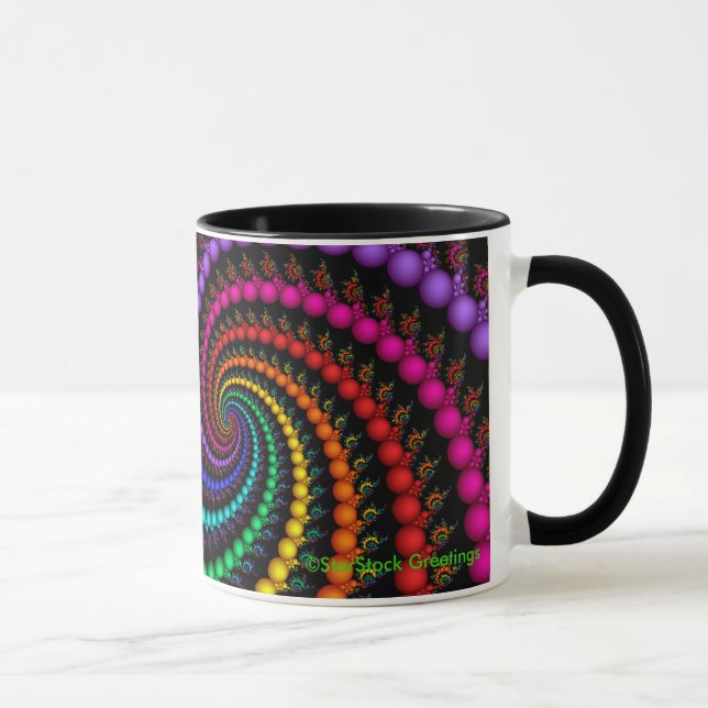 Spiral Fractal Rainbow Mug (Right)