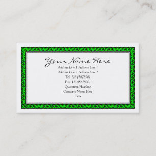 Spiral Framed - Green Business Card
