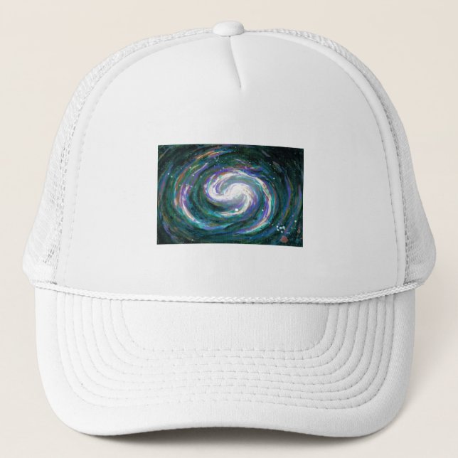 Spiral Galaxy in Space Trucker Hat (Front)