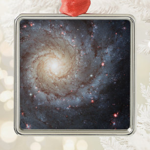 Spiral Galaxy M74 Space Photo Metal Tree Decoration