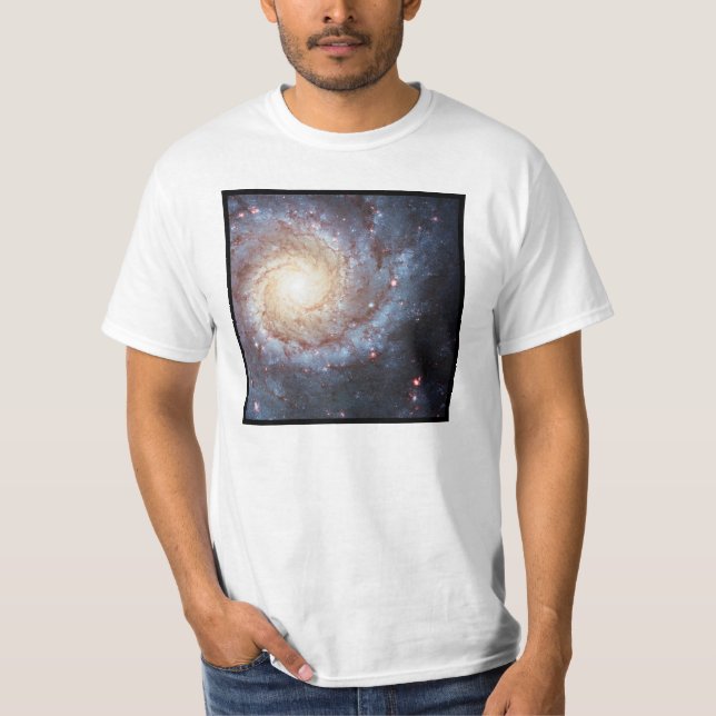 Spiral Galaxy Messier 74 White Value Tshirt (Front)