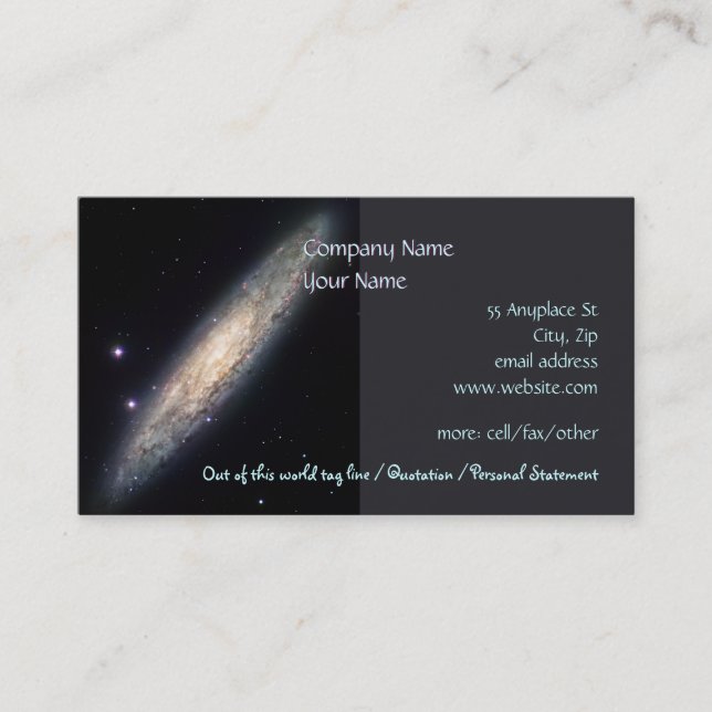 Spiral Galaxy - NGC 253 outer space image Business Card (Front)