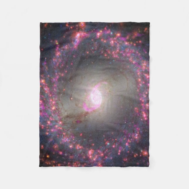 Spiral Galaxy Ngc 3351. Fleece Blanket (Front)