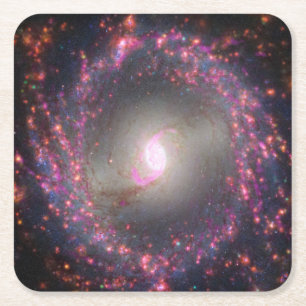Spiral Galaxy Ngc 3351. Square Paper Coaster