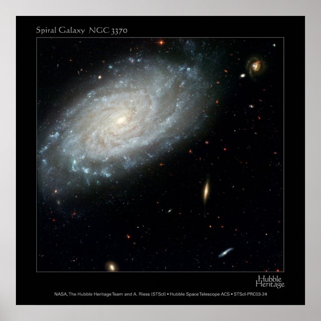 Spiral Galaxy NGC 3370 Poster (Front)