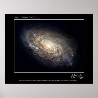 Spiral Galaxy NGC 4414 Hubble Telescope Photo Poster
