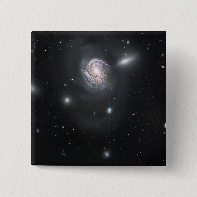 Spiral galaxy NGC 4911 15 Cm Square Badge (Front)
