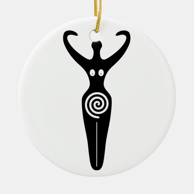Spiral Goddess Ceramic Tree Decoration (Front)