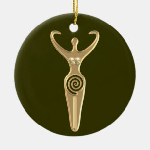 Spiral Goddess Ceramic Tree Decoration