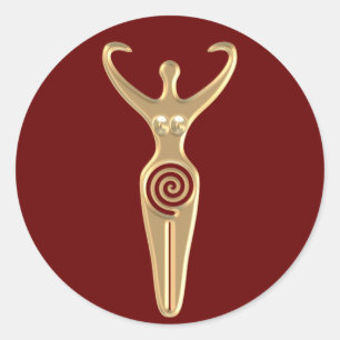 Spiral Goddess Classic Round Sticker