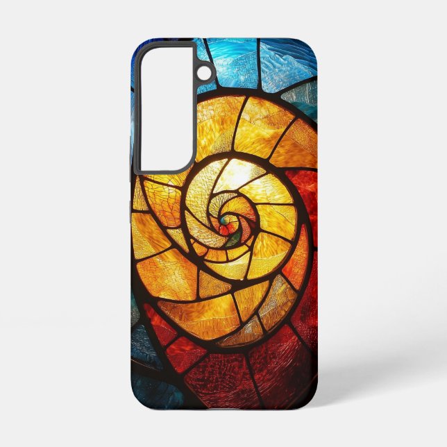 Spiral Gold Samsung Galaxy S22 Case (Back)