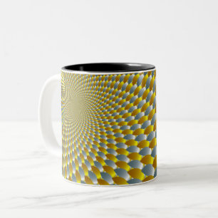Spiral Gold Silver Metallic Optical Illusion Cool Two-Tone Coffee Mug