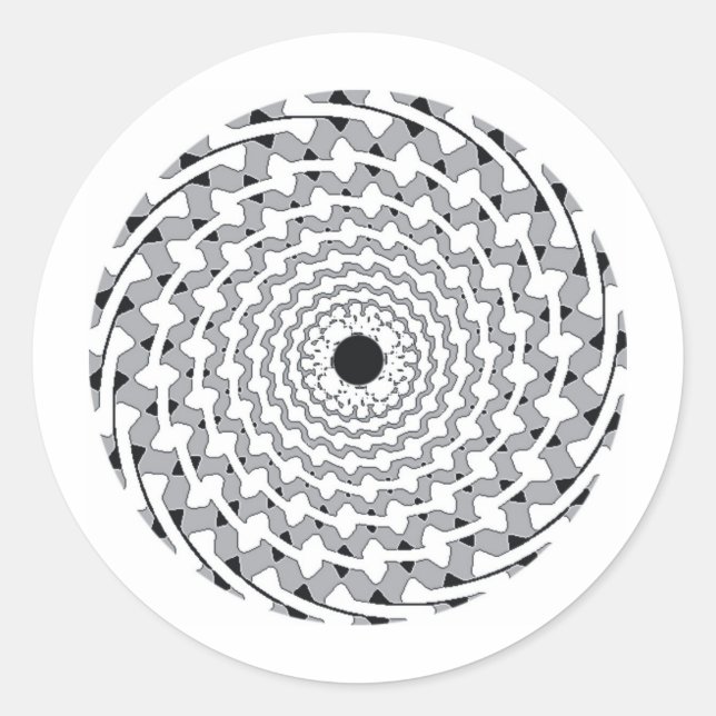 SPIRAL GREY CLASSIC ROUND STICKER (Front)