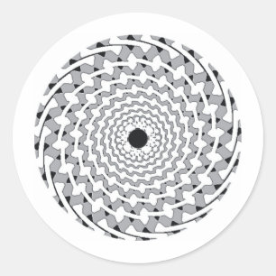 SPIRAL GREY CLASSIC ROUND STICKER