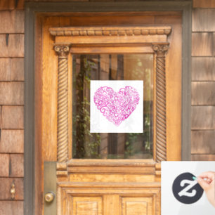 Spiral handwriting pink heart for Valentines Day