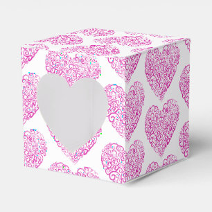 Spiral handwriting pink heart for Valentines Day Favour Box