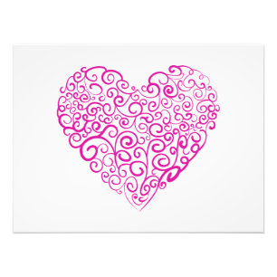 Spiral handwriting pink heart for Valentines Day Photo Print