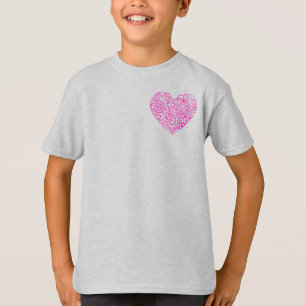 Spiral handwriting pink heart for Valentines Day T-Shirt