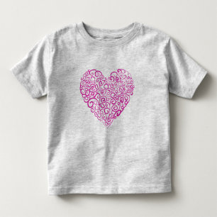 Spiral handwriting pink heart for Valentines Day Toddler T-Shirt