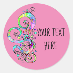 Spiral Heart Hand Painted Design 1 Classic Round Sticker