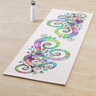 Spiral Heart Hand Painted Design 1 Yoga Mat