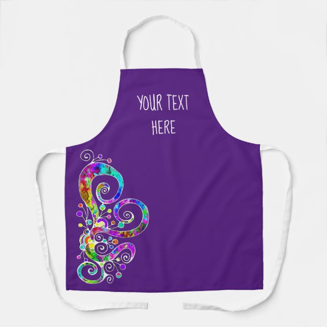 Spiral Heart Hand Painted Design 2 Apron (Front)