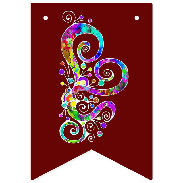 Spiral Heart Hand Painted Design 2 Bunting (First Flag)