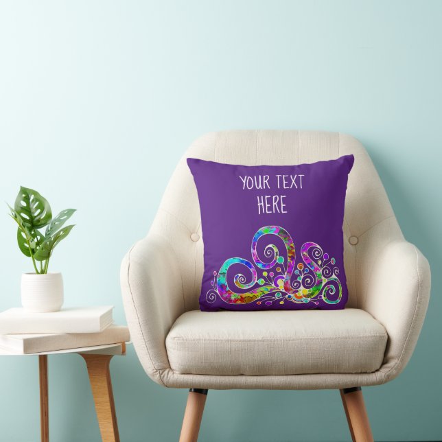 Spiral Heart Hand Painted Design 2 Cushion (Chair)